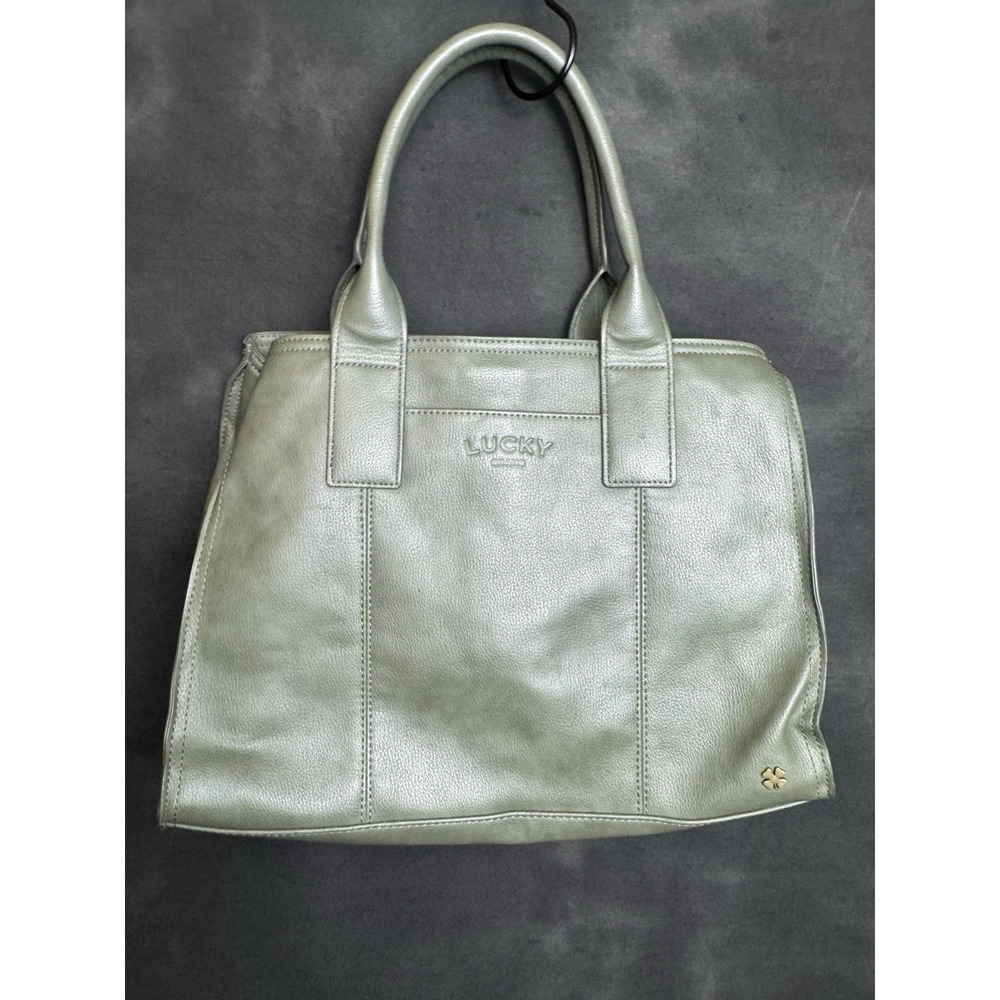 Lucky Brand Forest Green Leather Tote‎ Bag Large Shoulder Bag